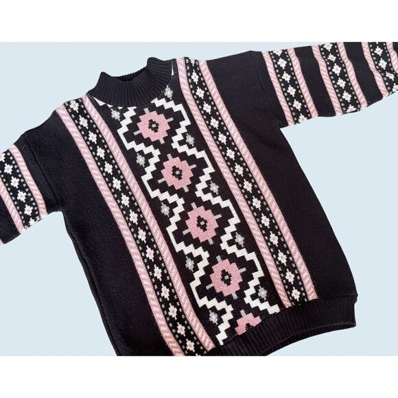 Vintage Southwest Inspired Oversized Sweater 80s / 90s Sz LG - Picture 1 of 8